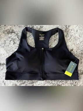 tek gear Black Front-Zip Racerback Sports Bra